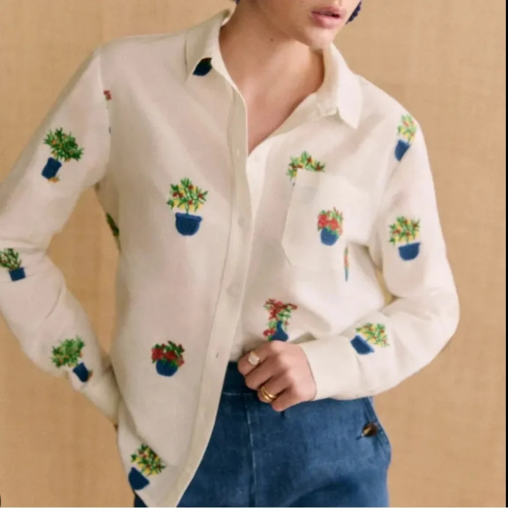 Sézane x Momoni Collaboration Tomboy Shirt NWT in Size 0 - Picture 1 of 9